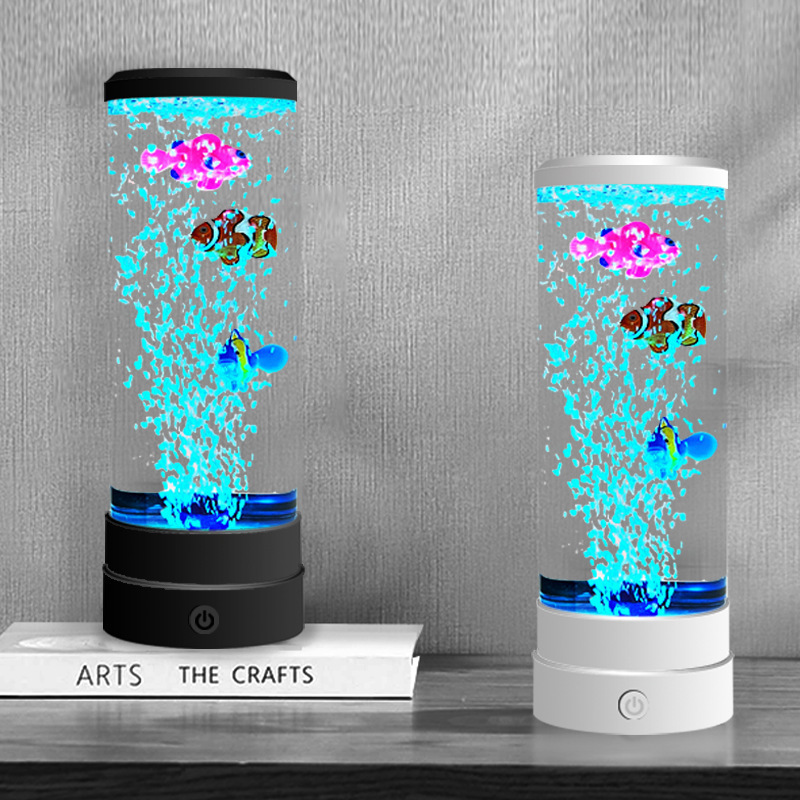 Home Decor Inspo - Peixe de Bolhas LED Multicolorido Simulado