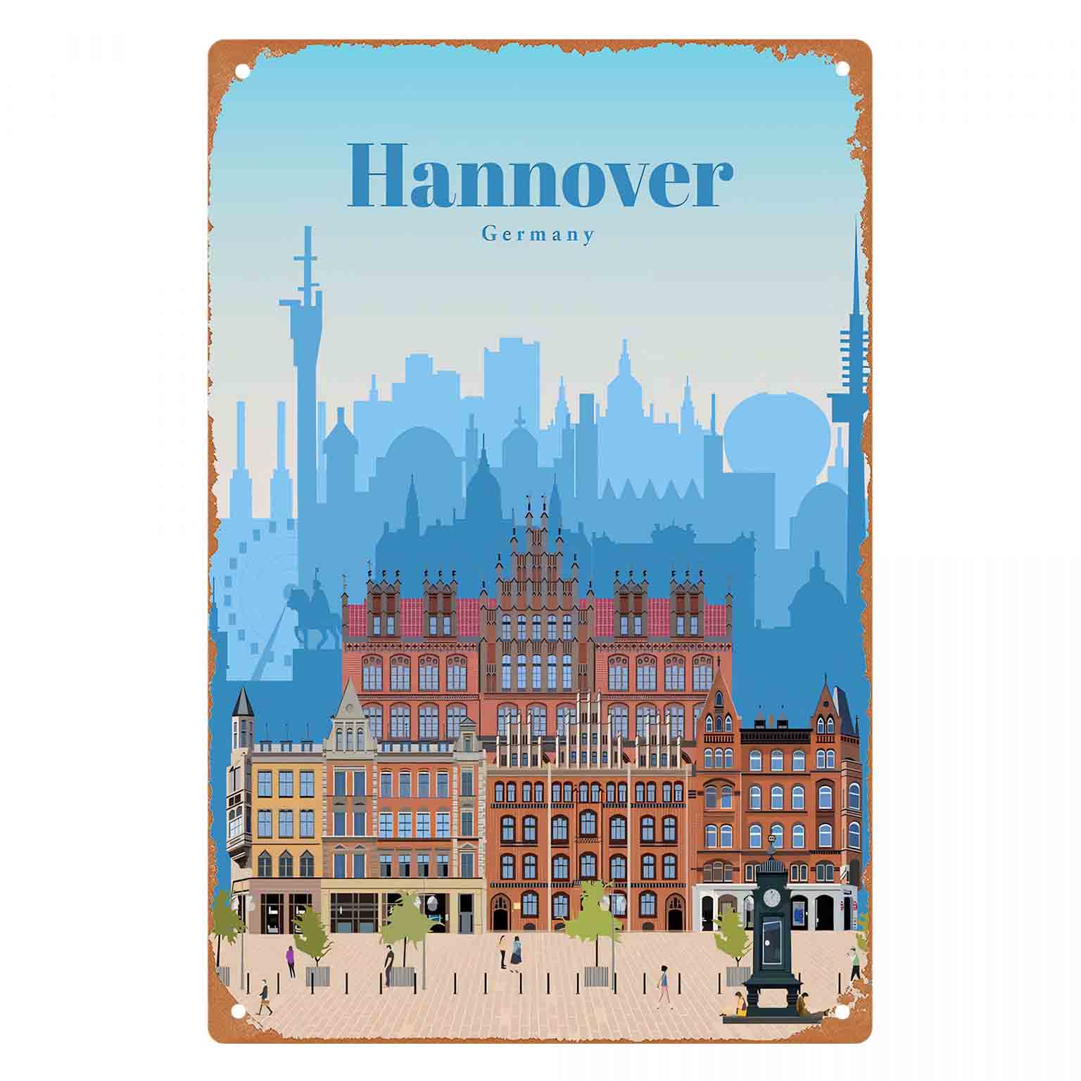Germany Home Decor - Placa de metal decorativa 2D plana