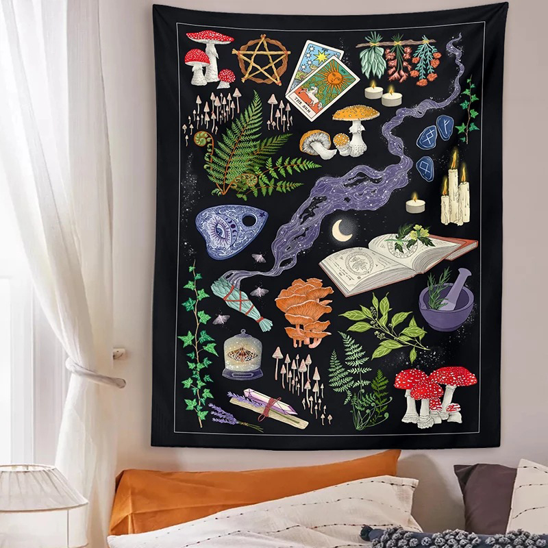 Aesthetic Tapestry - Tapeçaria De Cogumelos Psicodélicos, Adivinhação Psíquica