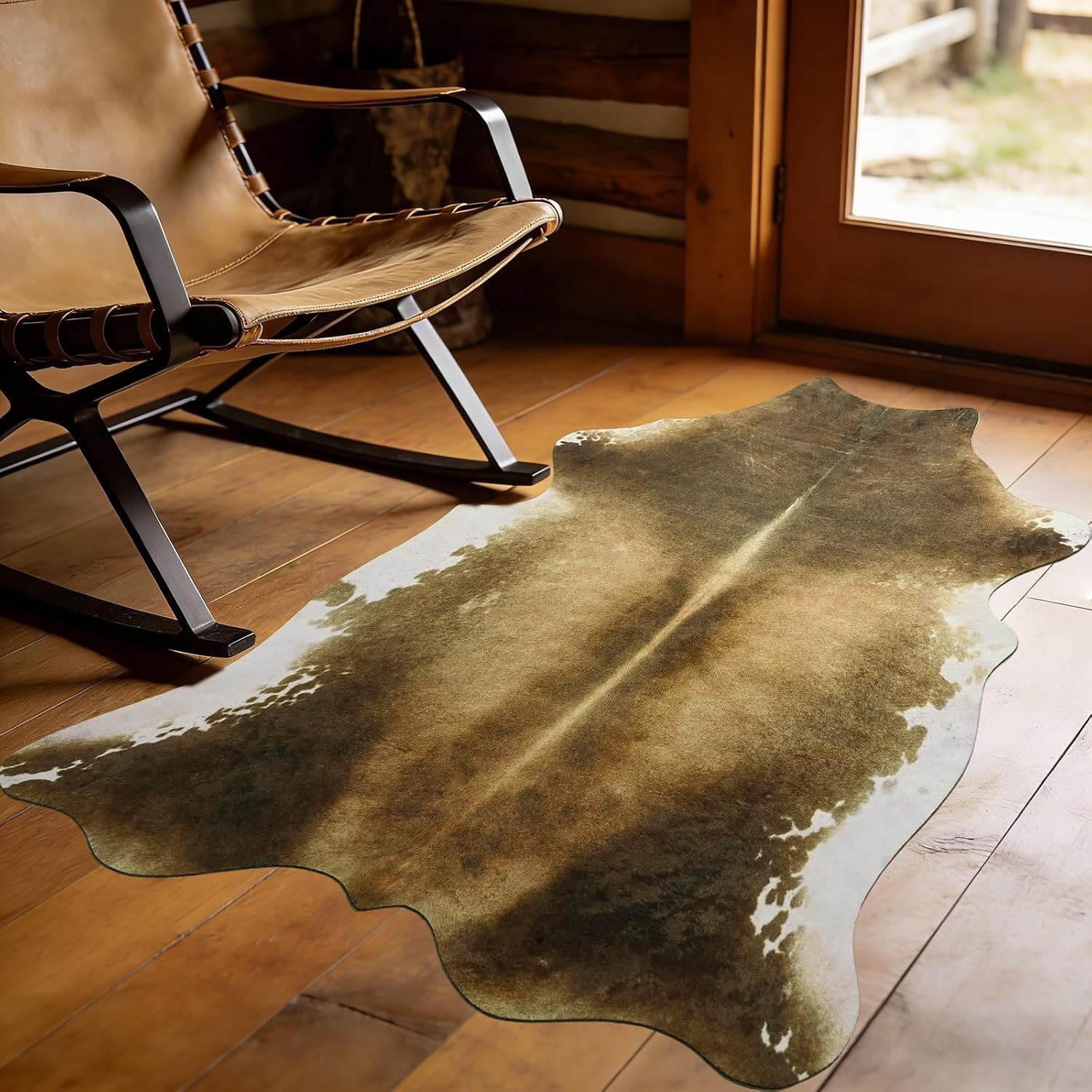 Cowhide Rug Faux - Tapete para Sala de Estar Macio
