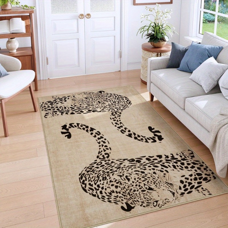 Home Decor Ig - Tapete para sala de estar leopardo