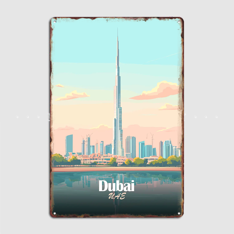 Home Decor Vector - Pôster Vettorial do Horizonte de Dubai,