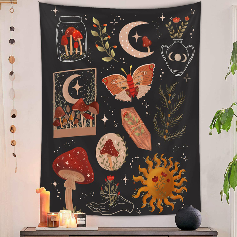 Tapeçaria De Cogumelos Psicodé - Aesthetic Tapestry avaliação e preço