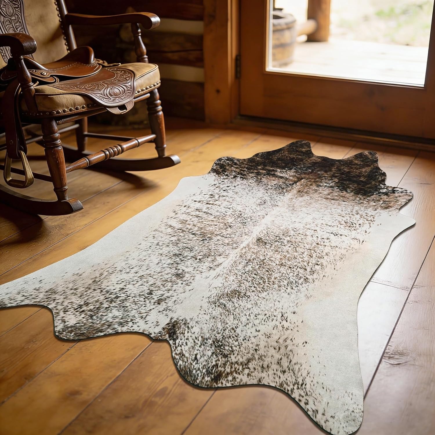 Tapete para Sala de Estar Maci - Cowhide Rug Faux avaliação e preço