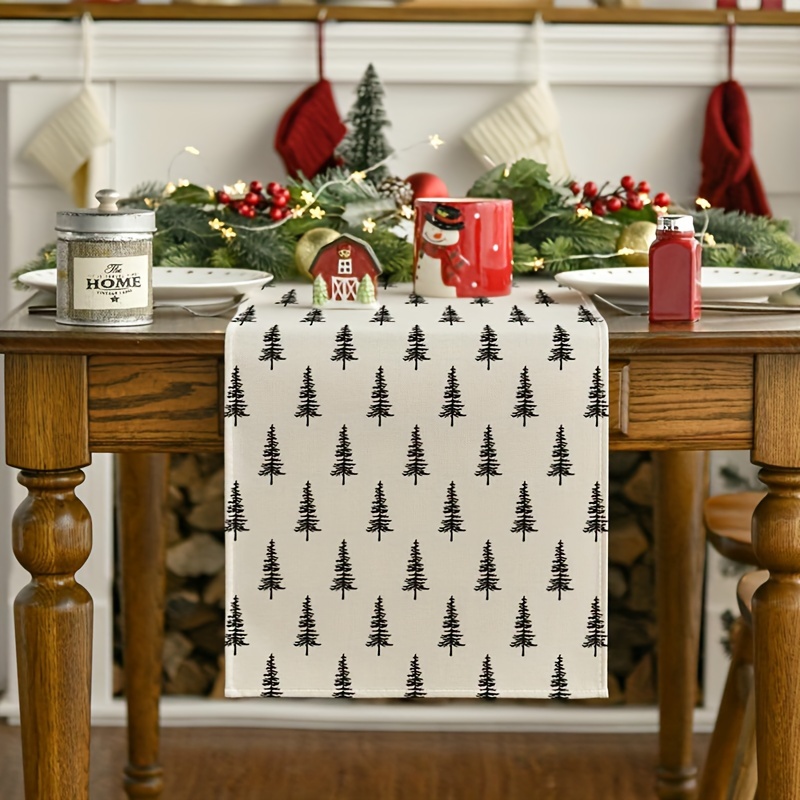 Simples árvore de natal corred - Linen Table Runner avaliação e preço