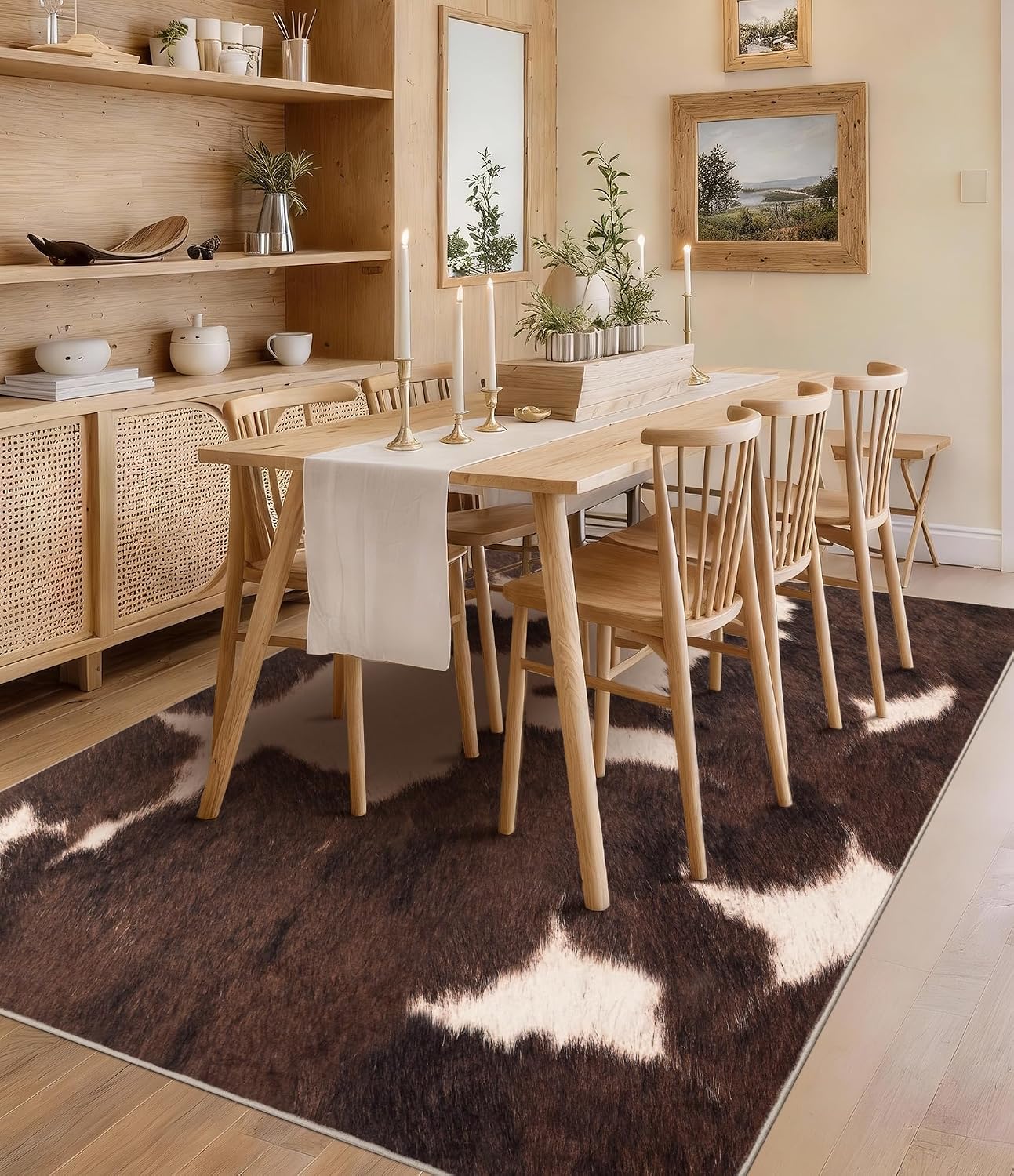 Tapete Marrom de Couro Sintéti - Cowhide Rug Faux avaliação e preço