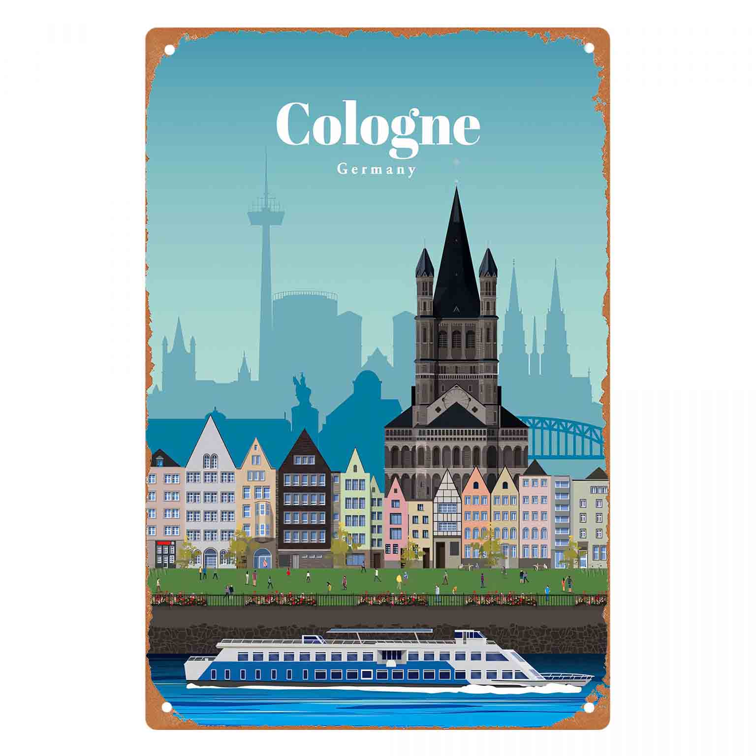 Placa de Metal Decorativa 2D P - Germany Home Decor avaliação e preço