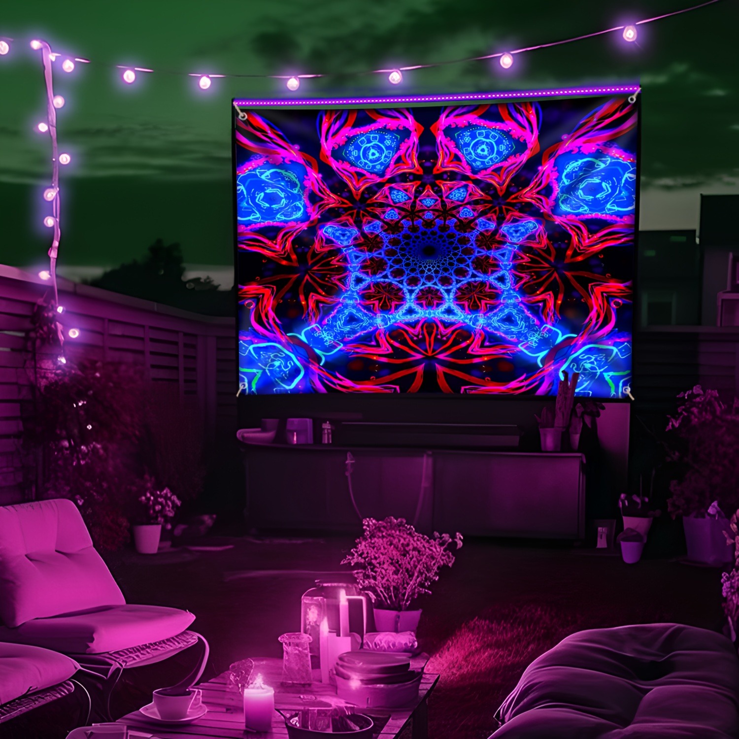 Tapeçaria de néon com padrão g - Aesthetic Tapestry avaliação e preço