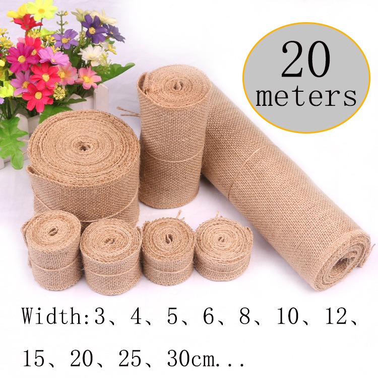 Fita de Juta Natural de 5-30CM - Linen Table Runner avaliação e preço